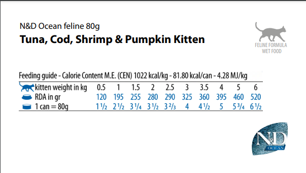 Farmina Wet N&D Cat GF Ocean Cod, Shrimp & Pumpkin Kitten