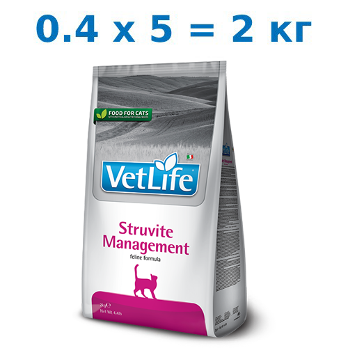 Сухой корм Farmina Vet Life Cat Struvite Management 2 кг (0,4 кг x 5) для кошек