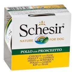 Консервы Schesir Dog (курица, ветчина) 10 шт х 150 г для собак (1 шт = 5,1 руб)