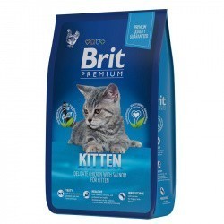 Сухой корм Brit Premium Cat Kitten с курицей и лососем 2 кг для котят