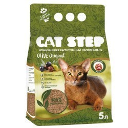Наполнитель комкующийся растительный Cat Step Olive Original 5 л
