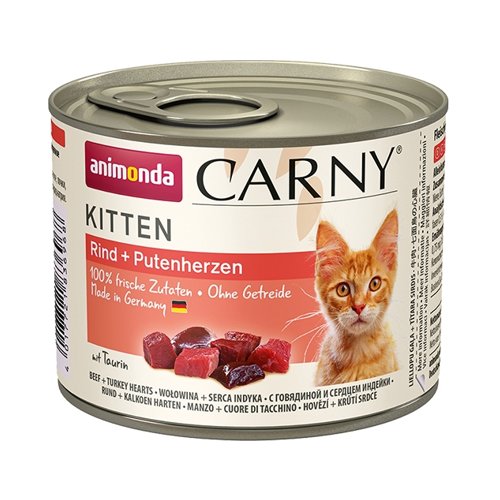 Консервы Animonda Carny Kitten (говядина, сердце индейки) 200 г для котят