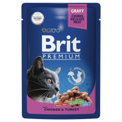  Brit Premium Cat Pouches with Chicken & Turkey 100   