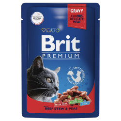  Brit Premium Cat Pouches with Beef Stew & Peas 100   