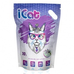 Наполнитель iCat Lavander для кошек (силикагелевый) 10 л