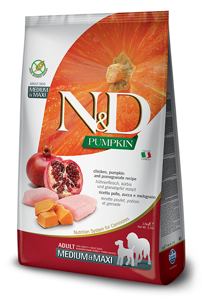   Farmina N&D GF Pumpkin Dog Chicken & Pomegranate Medium & Maxi 12   